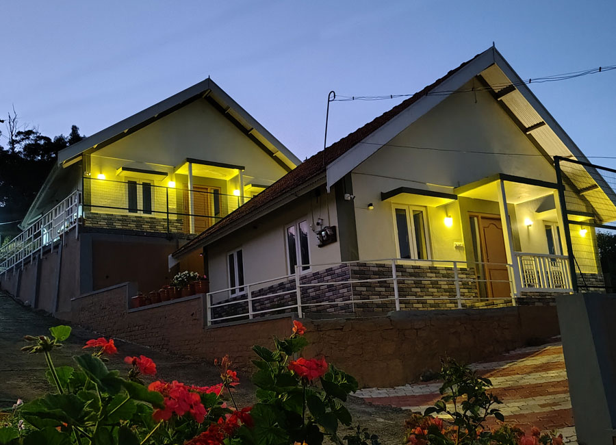 Fern Ville cottage set in the Ooty tea garden greenery